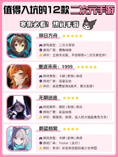 日系二次元卡牌游戏十大热门推荐盘点